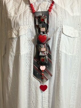 Hand Crafted Heart Themed Statement Necklace